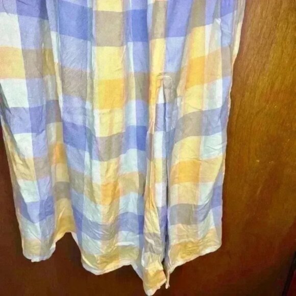 Arizona Jean Co Women’s checkered orange purple flowy dress size medium - Picture 2 of 4